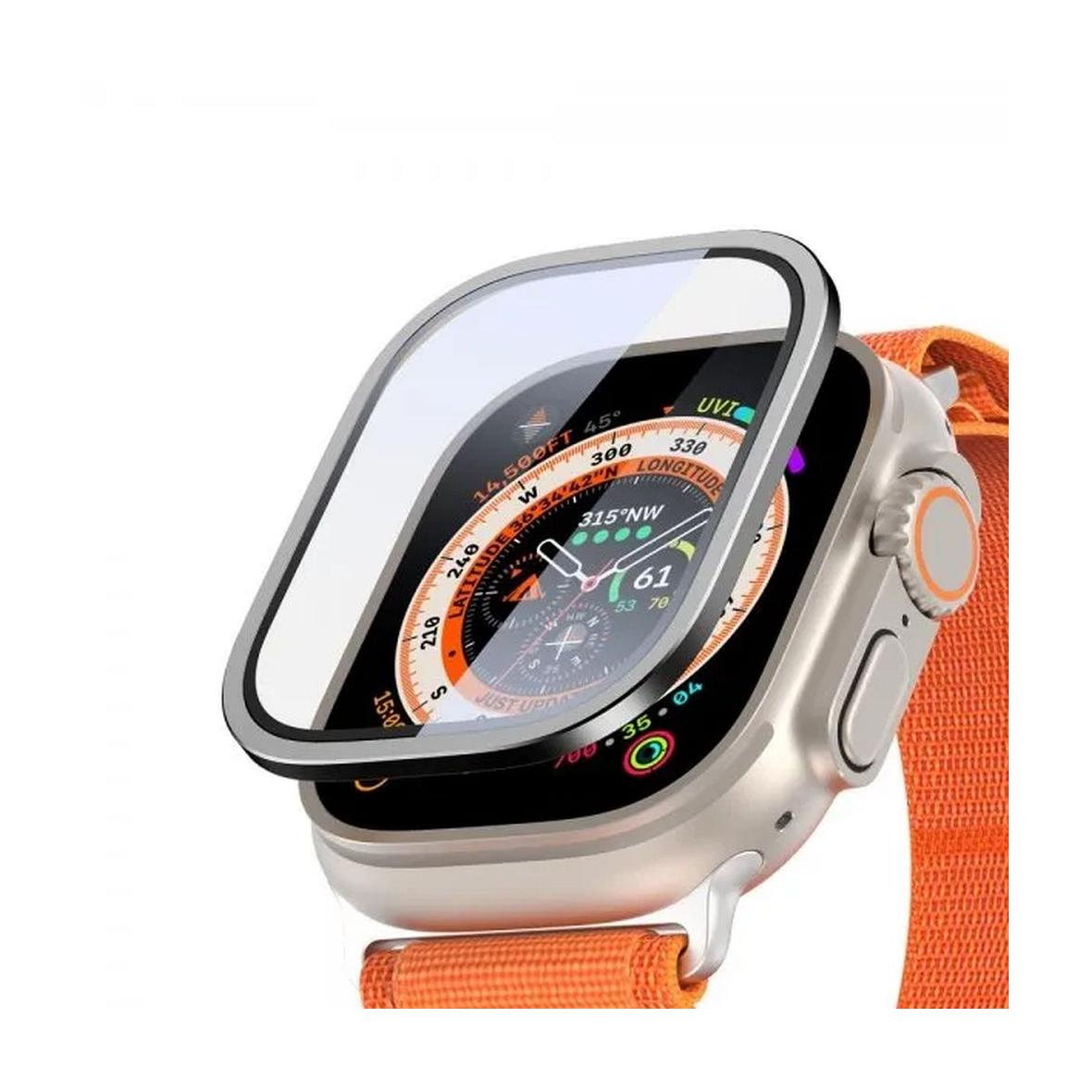DUX DUCIS szkło FLAS hartowane z ramką do Apple Watch Ultra / Ultra 2 49 mm czarne