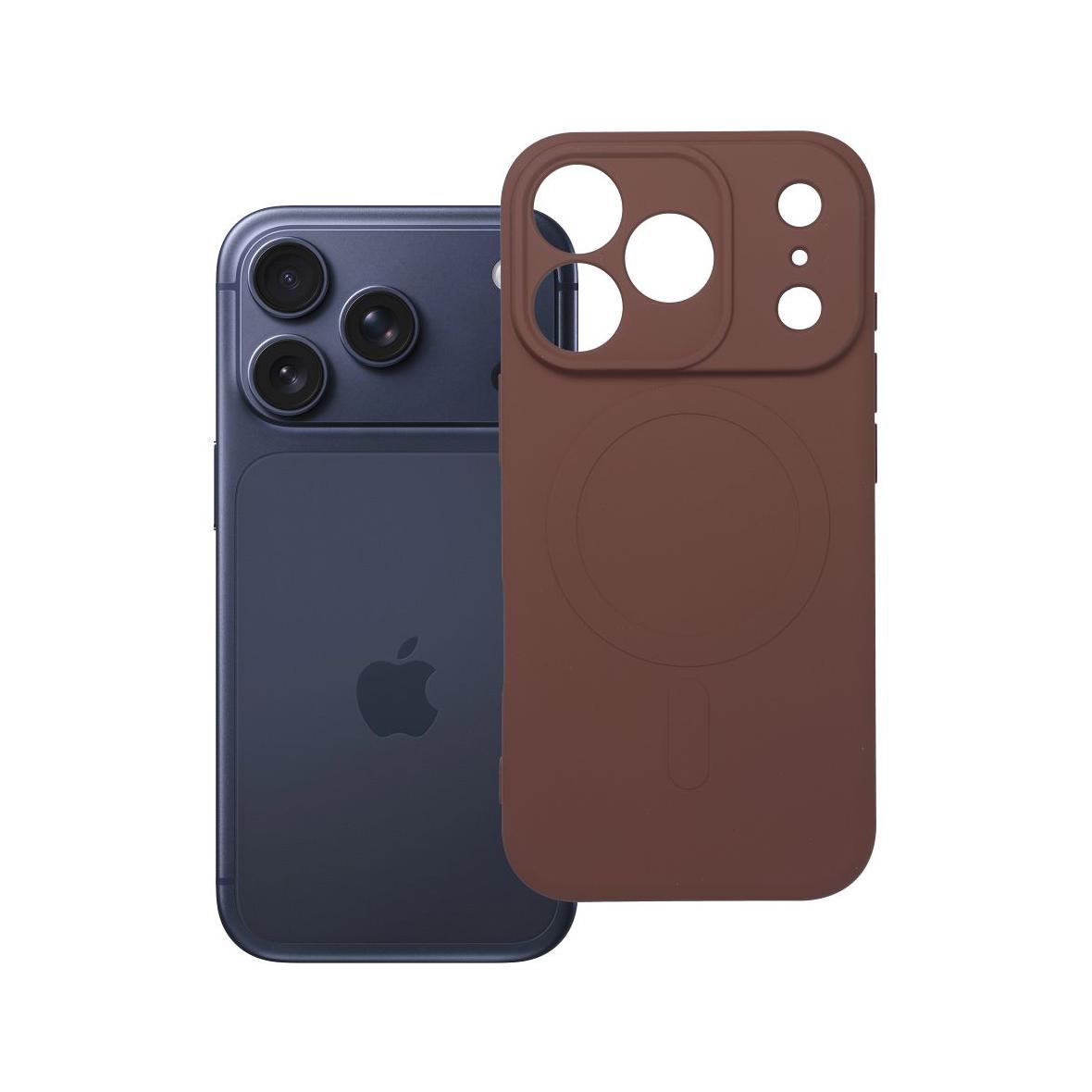 Futerał do iPhone 17 PRO Silicone Mag Cover zgodny z MagSafe brązowy