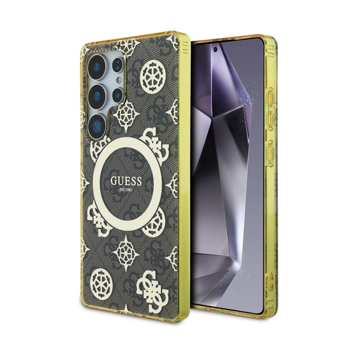 GUESS futerał do SAMSUNG S25 Ultra GUHMS25LH4PYEEW (Magnetic IML Peony on 4G Background) brązowy
