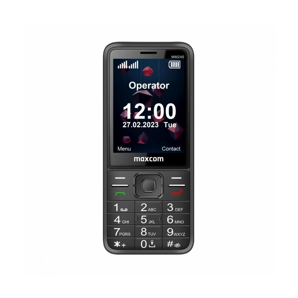 MAXCOM telefon dla seniora MM245 czarny