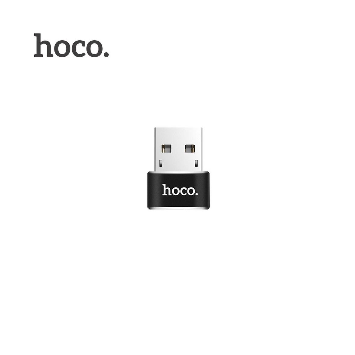 Adapter OTG USB A do USB C Hoco UA6 czarny