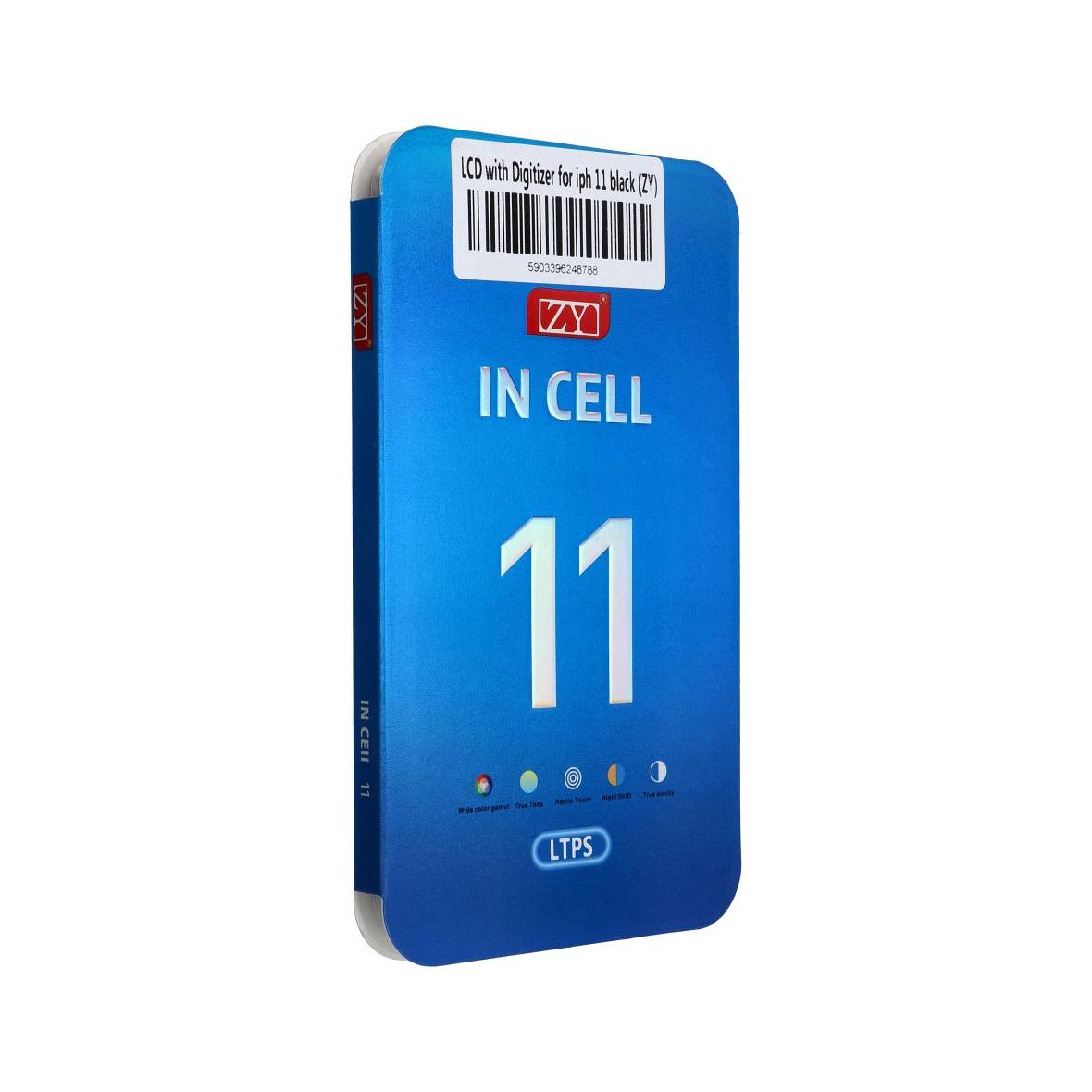 Wyświetlacz do iPhone 11 z ekranem dotykowym czarnym (ZY-LTPS) IC Transferable