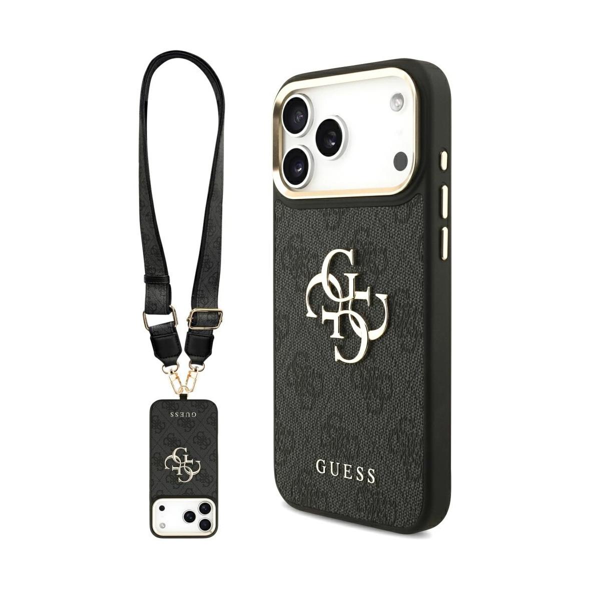 GUESS futerał do IPHONE 17 Pro Max GUHCP17XP4G4BCSK (PU W/ Big 4G Classic & Big Strap Metal Buttons) czarny