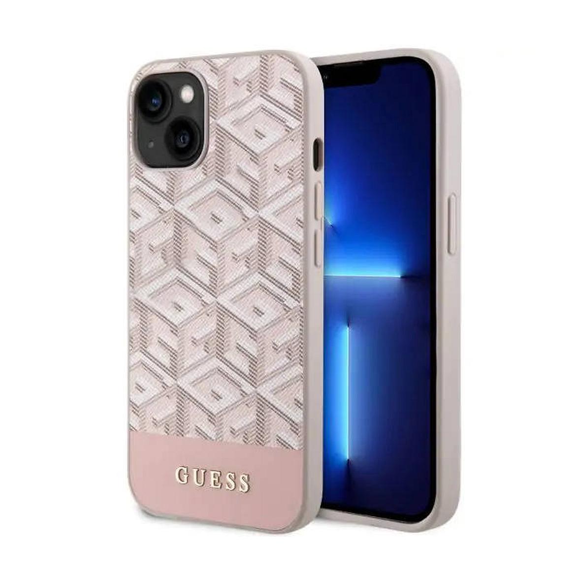 GUESS futerał do IPHONE 14 kompatybilny z MagSafe GUHMP14SHGCFSEP (GCUBE Stripes) różowy