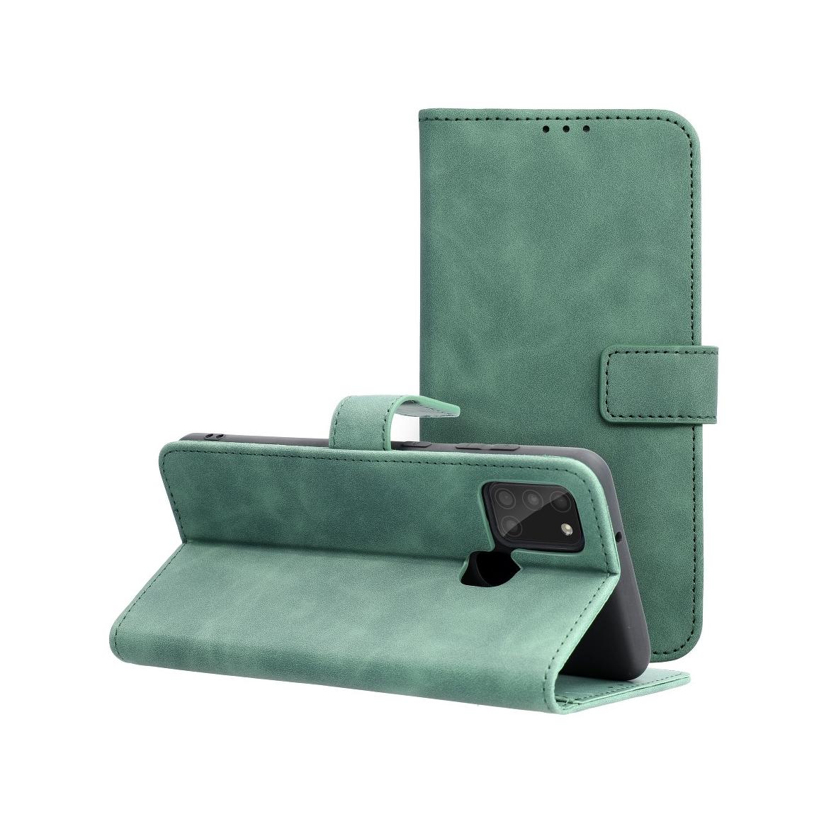 Etui z klapką na Samsung A21s Tender Book zielone