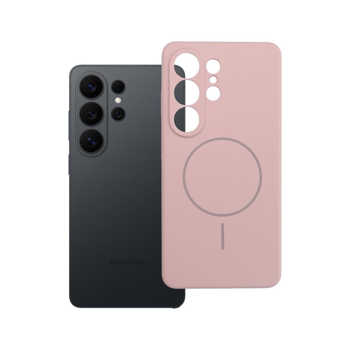 Futerał do Samsung S26 ULTRA Silicone 2mm zgodny z MagSafe pudrowy róż