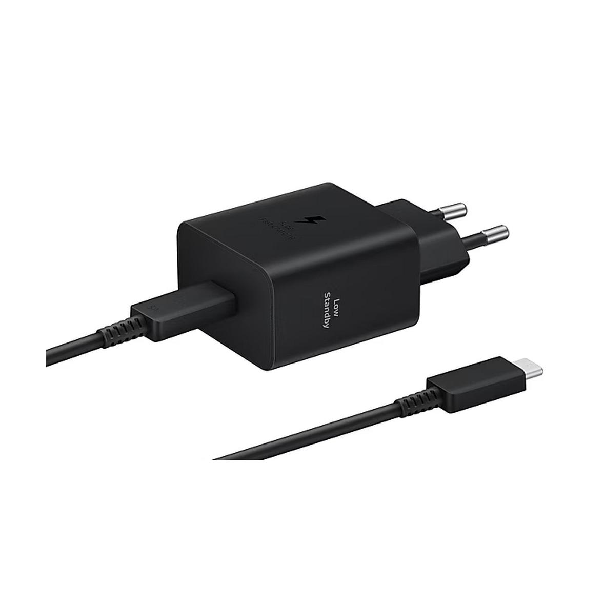 SAMSUNG oryginalna ładowarka sieciowa Typ C + kabel Typ C do Typ C PD 3A 45W EP-T4511XBEGEU czarna blister