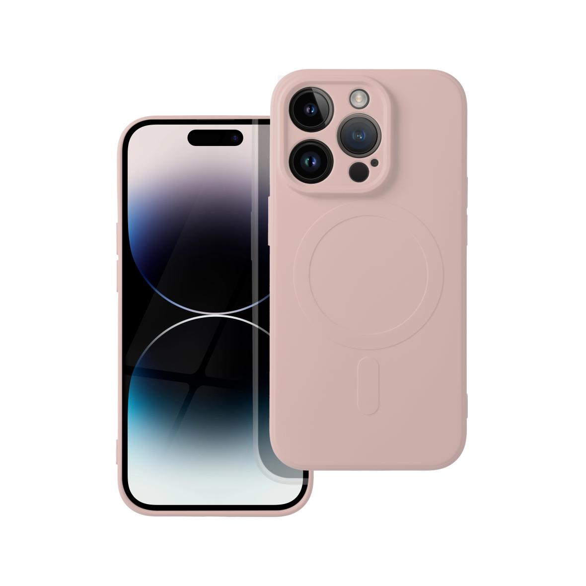 Futerał do iPhone 14 PRO Silicone Mag Cover zgodny z MagSafe różowy