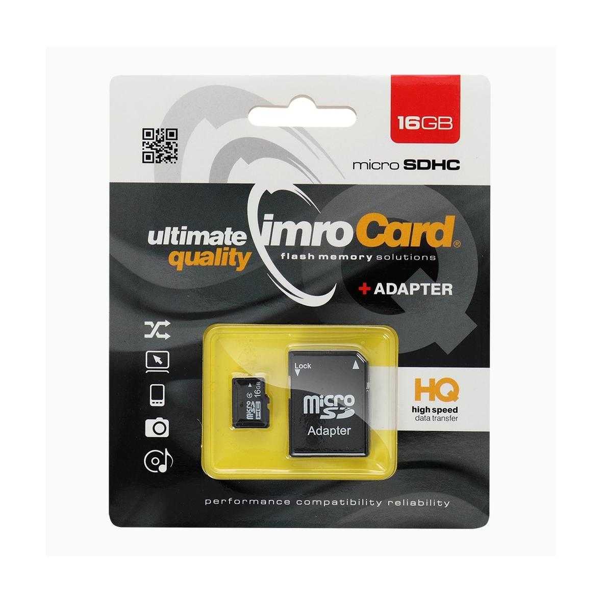 IMRO karta pamięci microSD 16GB z adapterem SD