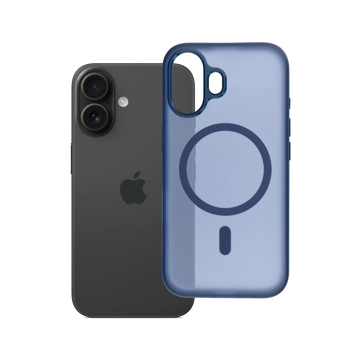Futerał do iPhone 16 Flexline Mag Cover zgodny z MagSafe granatowy