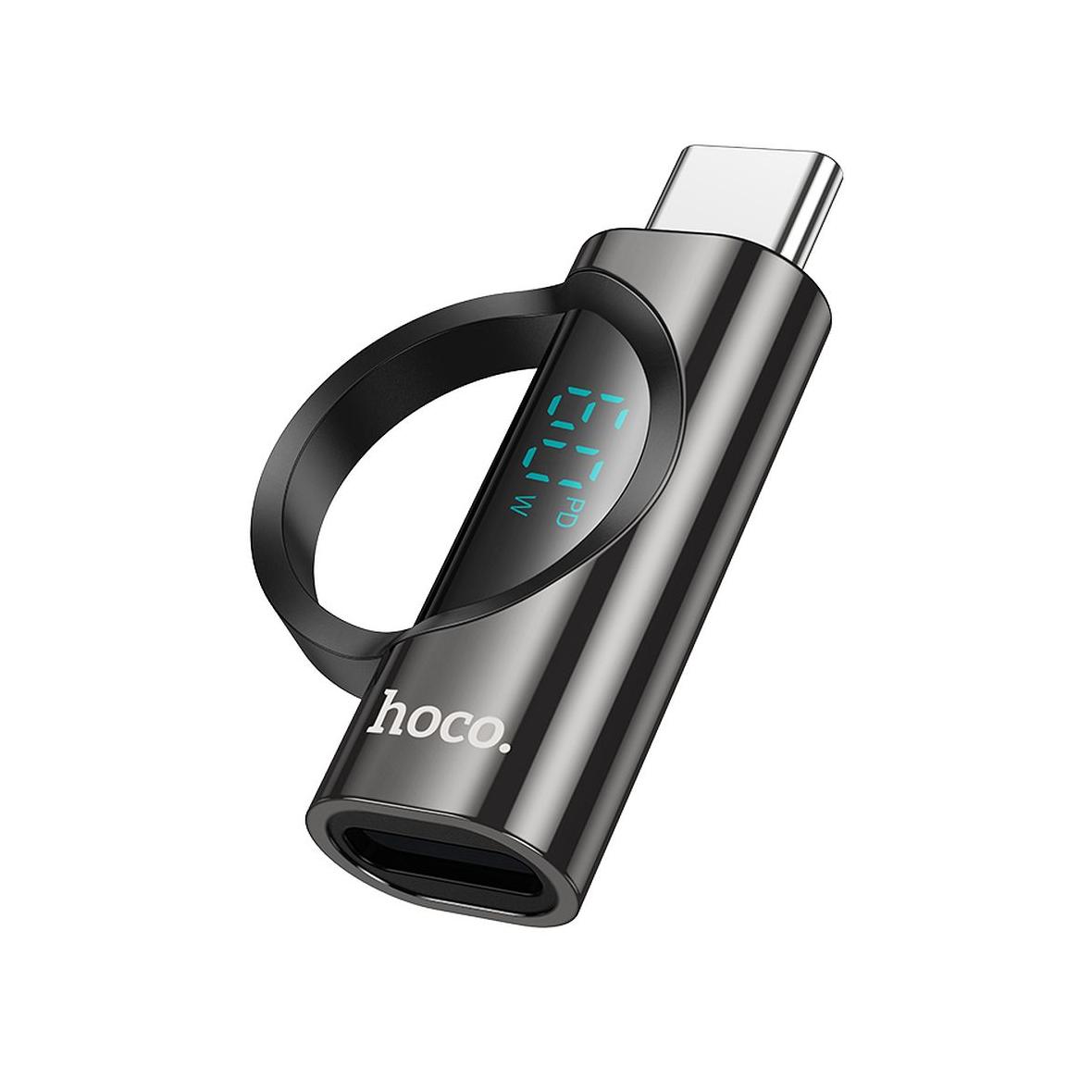 Adapter USB C do Lightning Hoco 3A 60W z wyświetlaczem UA32A czarny