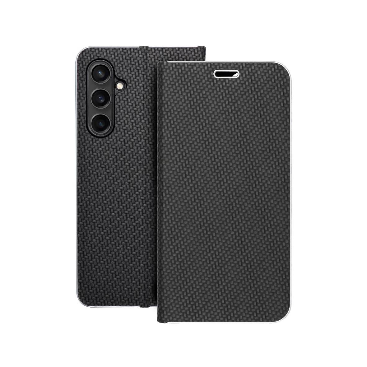 Etui z klapką na Samsung S23 FE Luna Book Carbon czarne