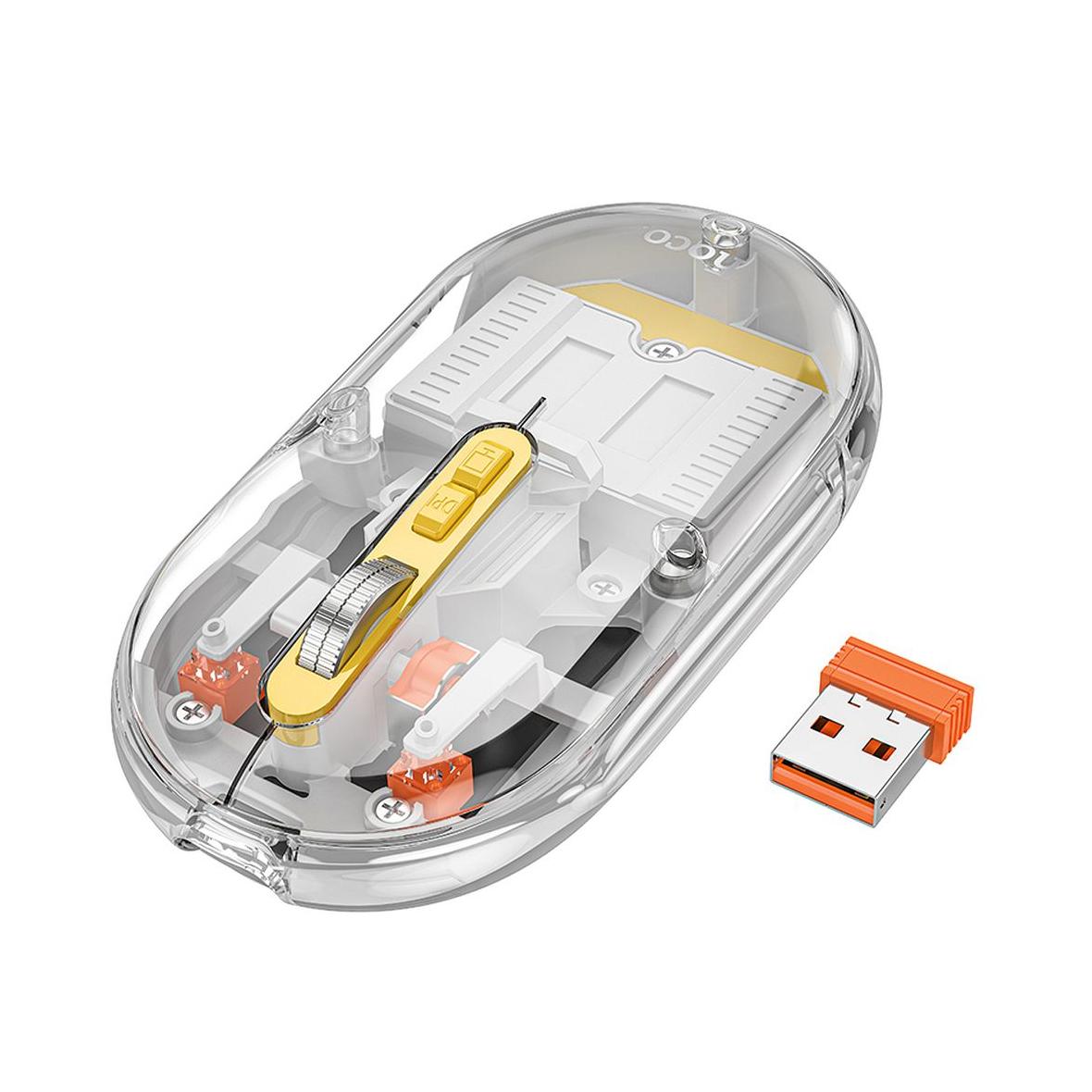 Myszka bezprzewodowa Hoco 2,4G 1600 dpi dual mode bluetooth GM35 szara