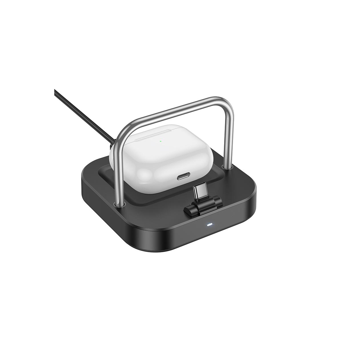 Ładowarka biurkowa Hoco 2w1 USB C PD QC 3A 30W + ładowanie bezprzewodowe 5W CQ16B czarna