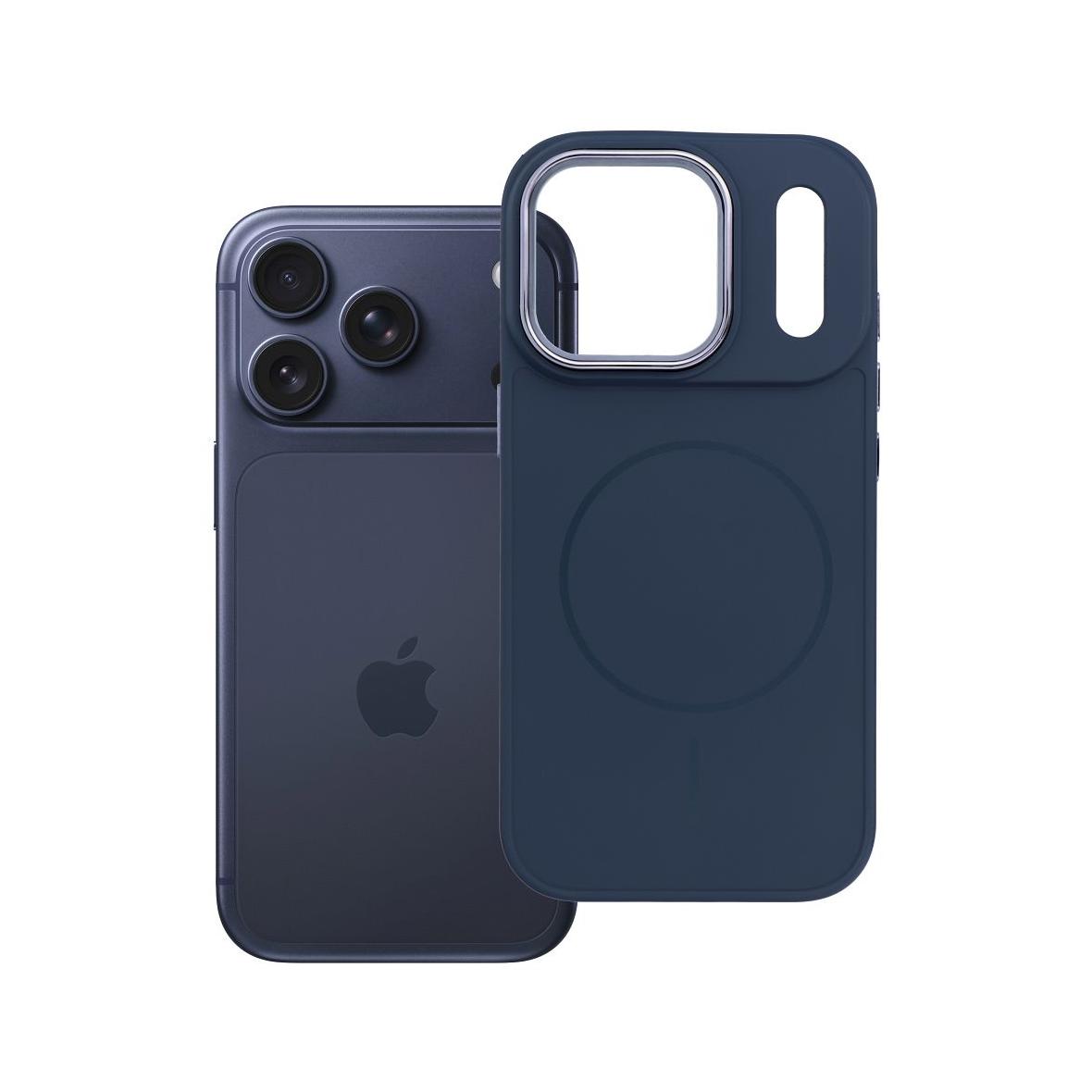 Futerał do iPhone 17 PRO Frame Mag Cover zgodny z MagSafe granatowy