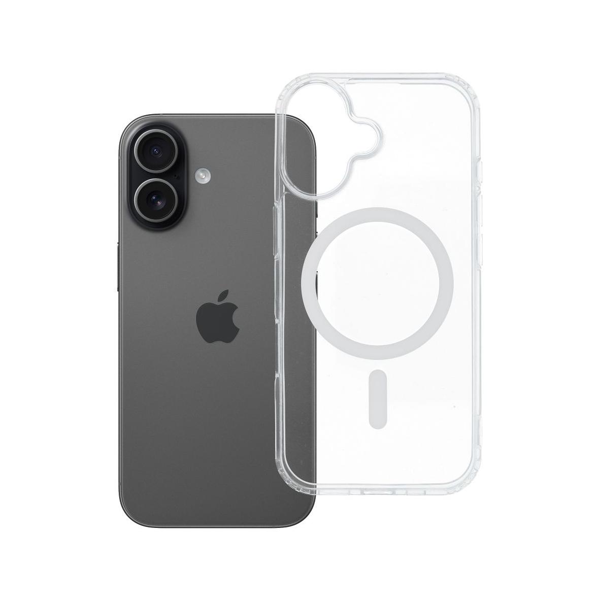 Etui na iPhone 17 Drop Glue Colorful Ring Mag Cover zgodny z MagSafe białe