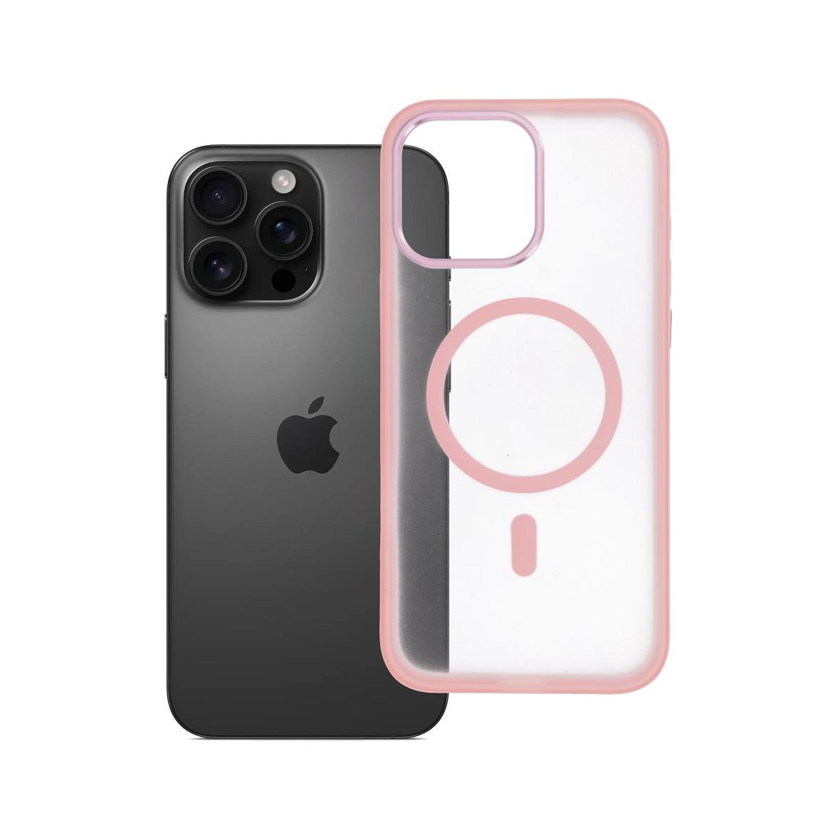 Futerał do iPhone 16 PRO MAX Flexline Mag Cover zgodny z MagSafe różowy