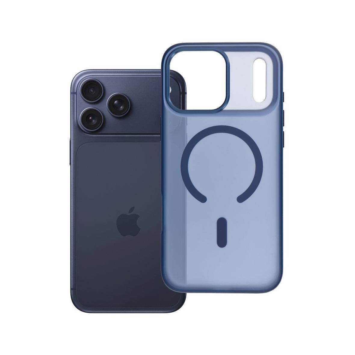 Futerał do iPhone 17 PRO MAX Flexline Mag Cover zgodny z MagSafe granatowy