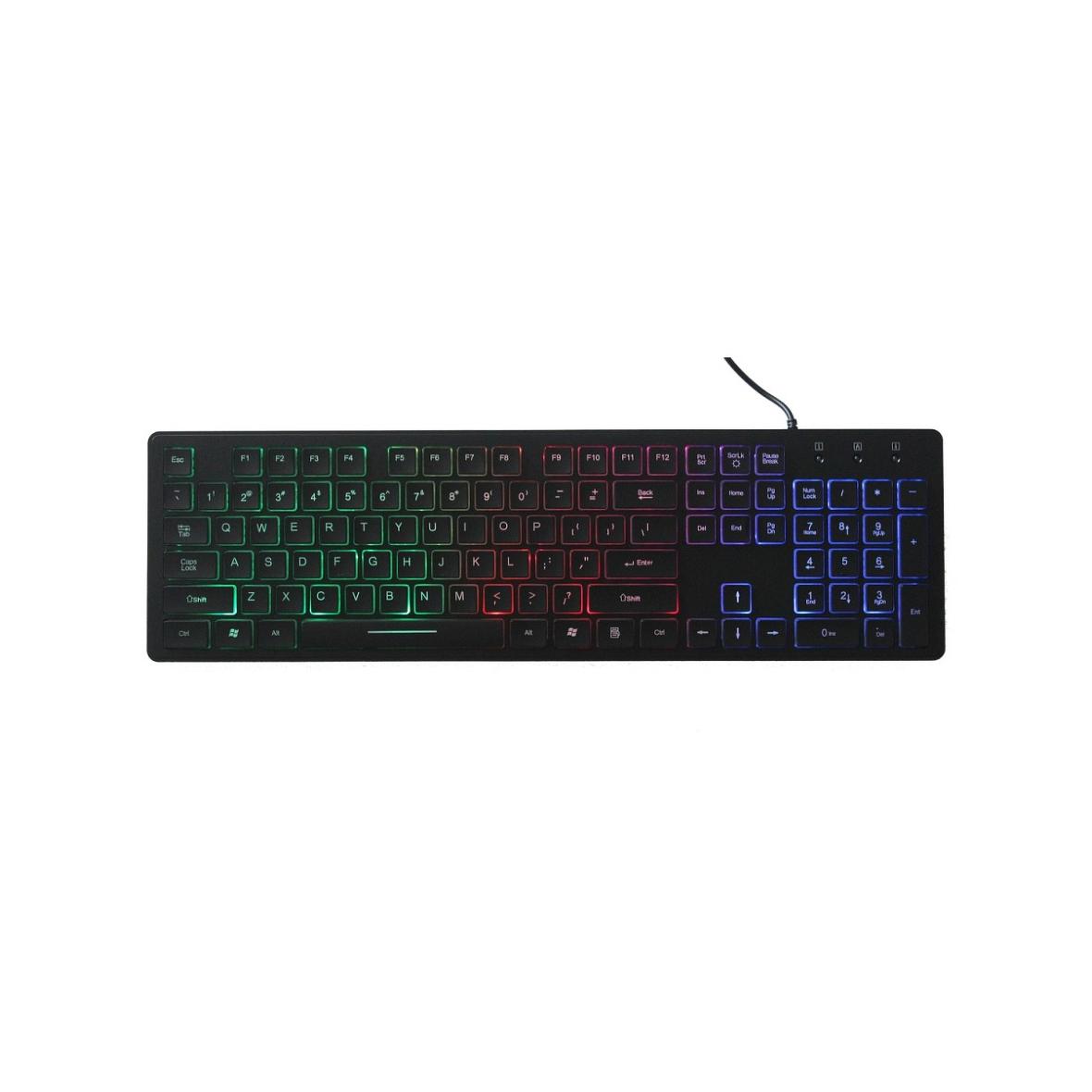 ART klawiatura przewodowa USB A QWERTY podświetlana slim AK-20 czarna