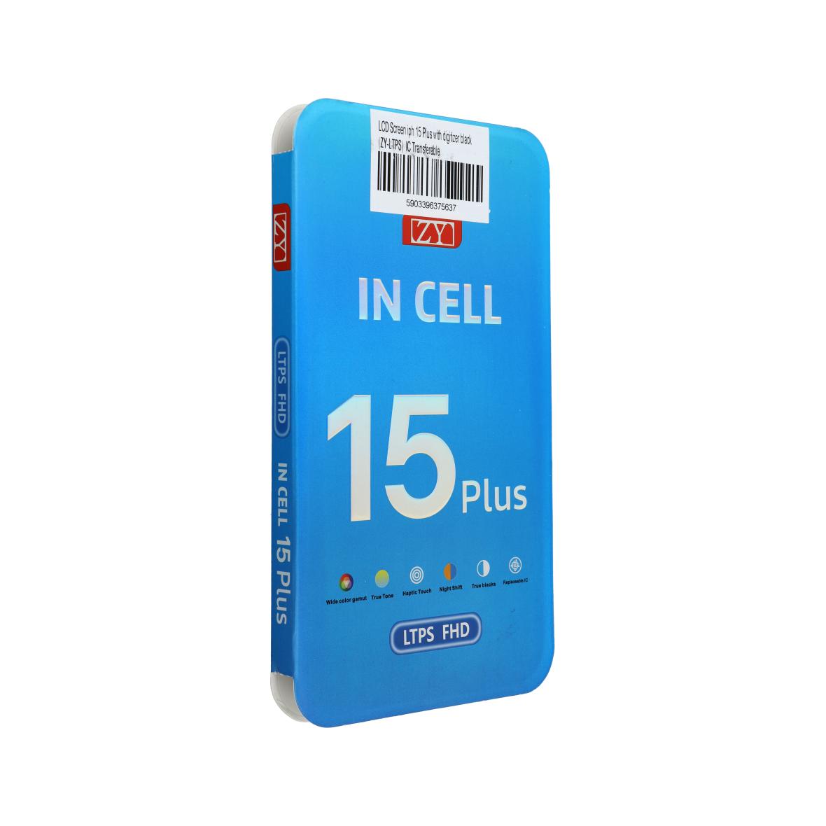 Wyświetlacz do iPhone 15 Plus z ekranem dotykowym czarnym (ZY-LTPS) IC Transferable