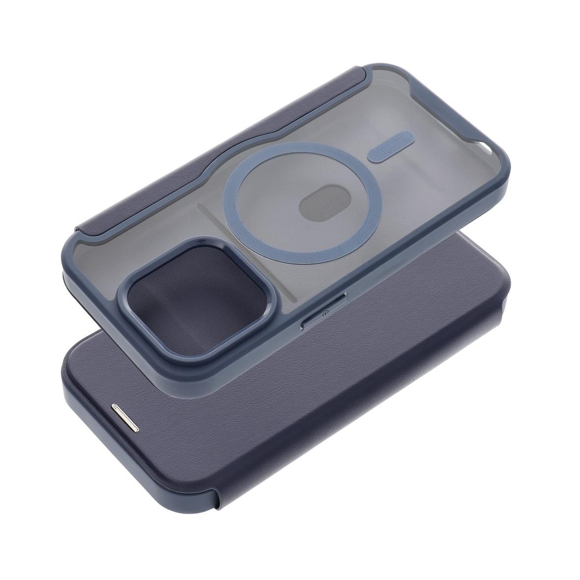 Etui z klapką na iPhone 15 PRO MAX Smart Mag zgodne z MagSafe niebieskie