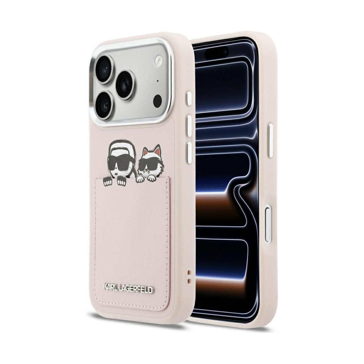 KARL LAGERFELD futerał do IPHONE 17 Pro Max KLHCP17X6PCSPKCP (PU W/ K&C Print & Pocket) różowy