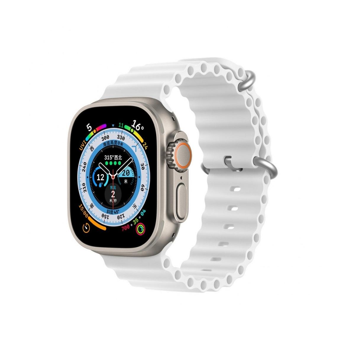 DUX DUCIS pasek OCEAN WAVE silikonowy do Apple Watch 42 / 44 / 45 mm biały
