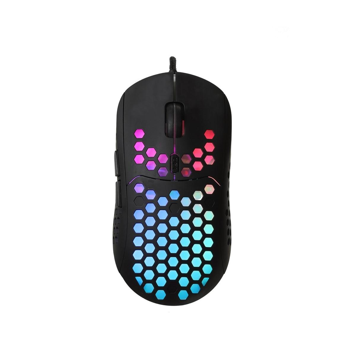 ART myszka komputerowa przewodowa USB A 6400 dpi podświetlana AM-99 czarna
