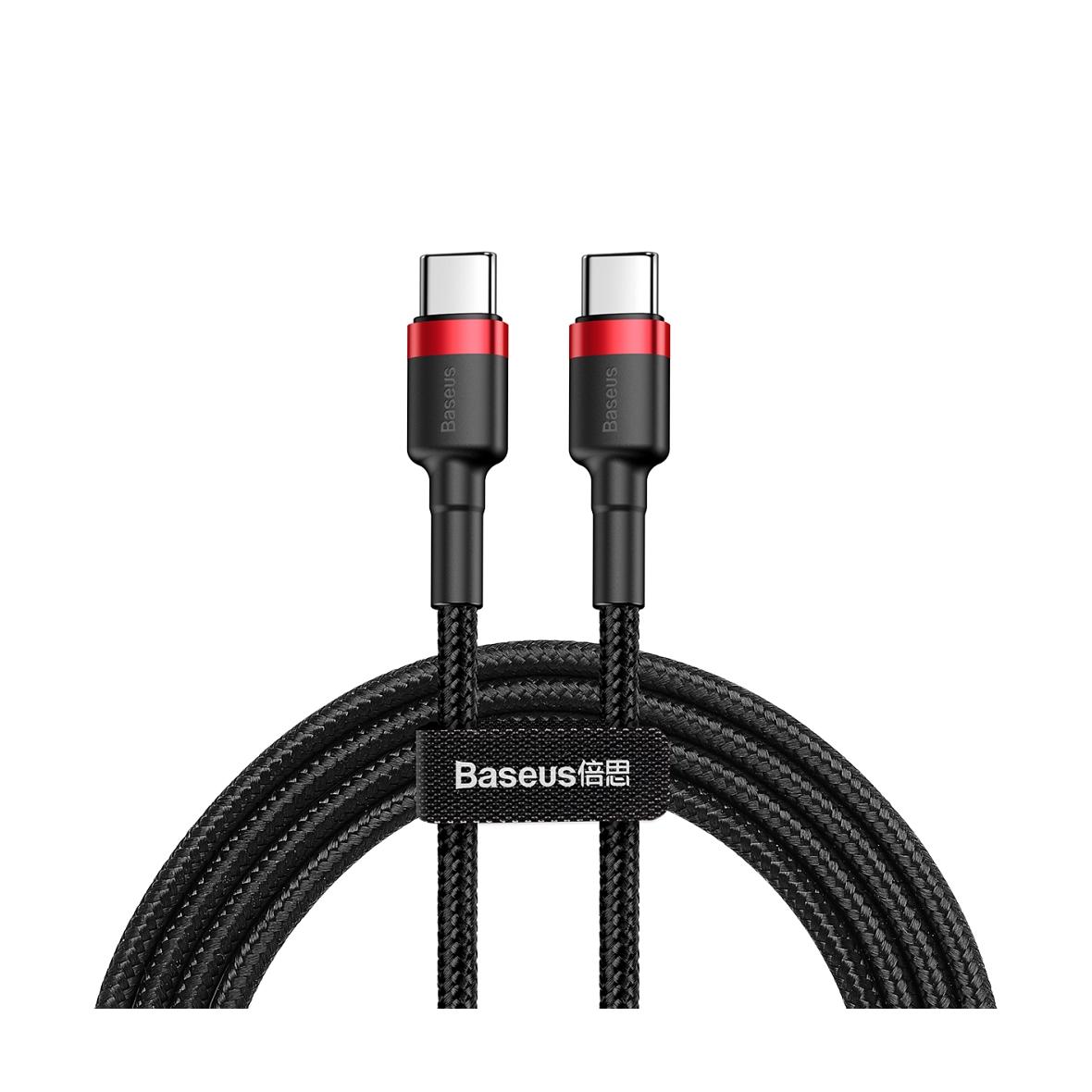 Kabel USB C do USB C Baseus 3A 1 m  CATKLF-G91 czerwono-czarny