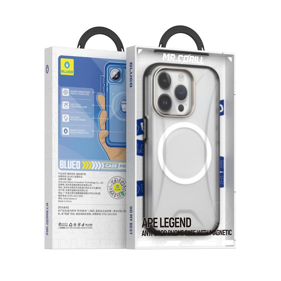 BLUEO APE Legend Anti-Drop Phone Case - Apple iPhone 15 Pro szary