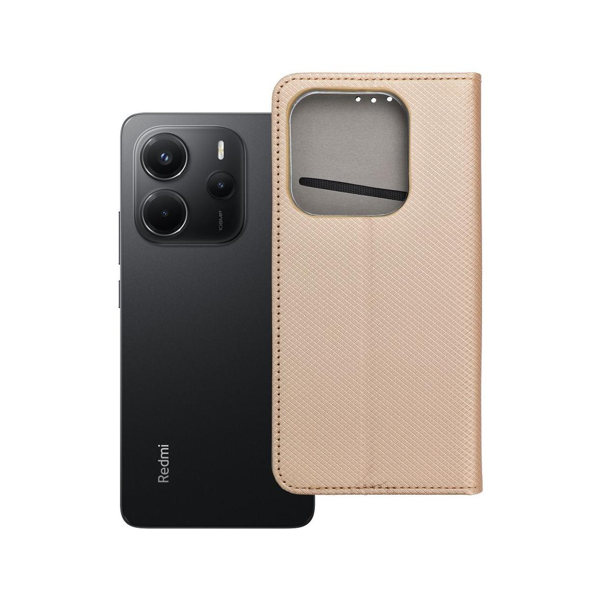 Etui z klapką na Xiaomi Redmi NOTE 14 5G Smart Case Book złote