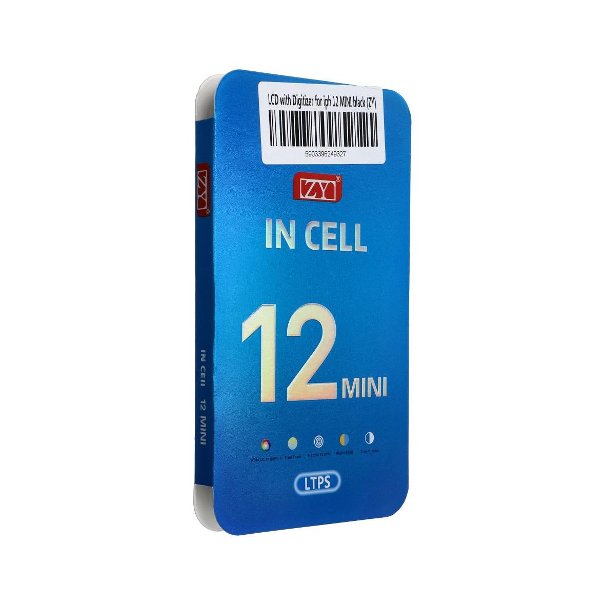 Wyświetlacz do iPhone 12 Mini z ekranem dotykowym czarnym (ZY-LTPS)