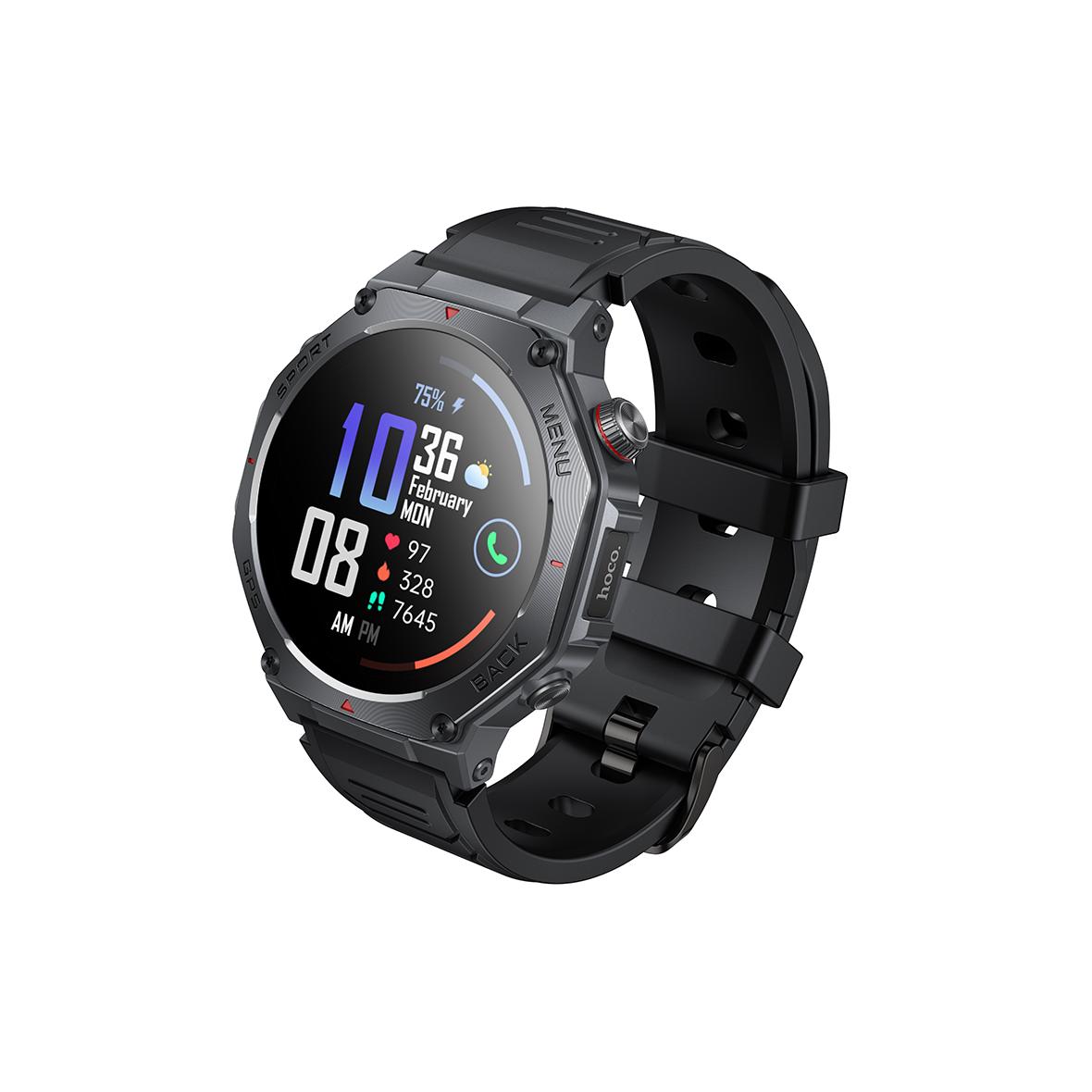 Smartwatch Hoco 1,43" AMOLED GPS z funkcją rozmowy Y37 czarny