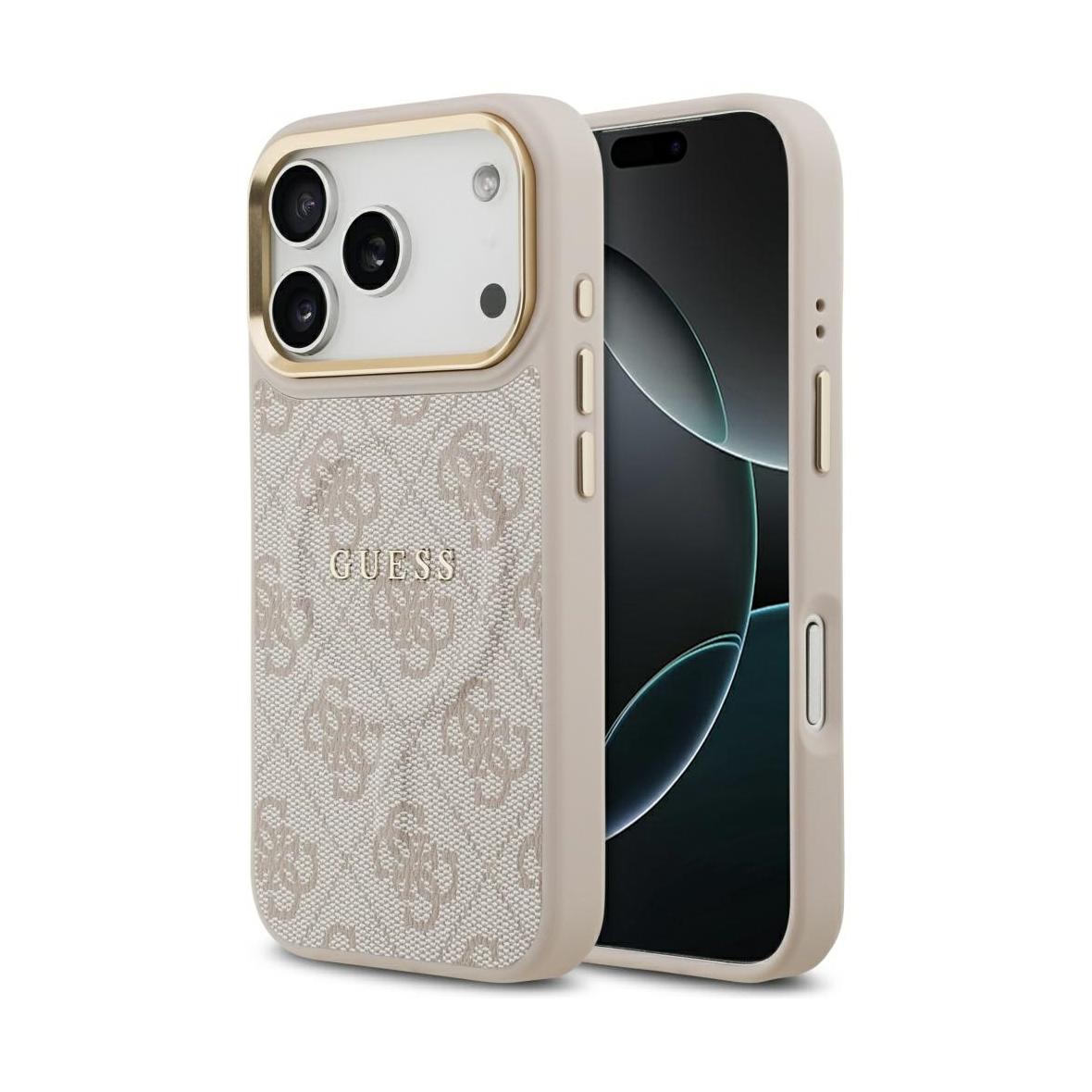 GUESS futerał do IPHONE 17 Pro kompatybilny z MagSafe GUHMP17LP4MSEGCP (PU 4G W/ Classic) różowy