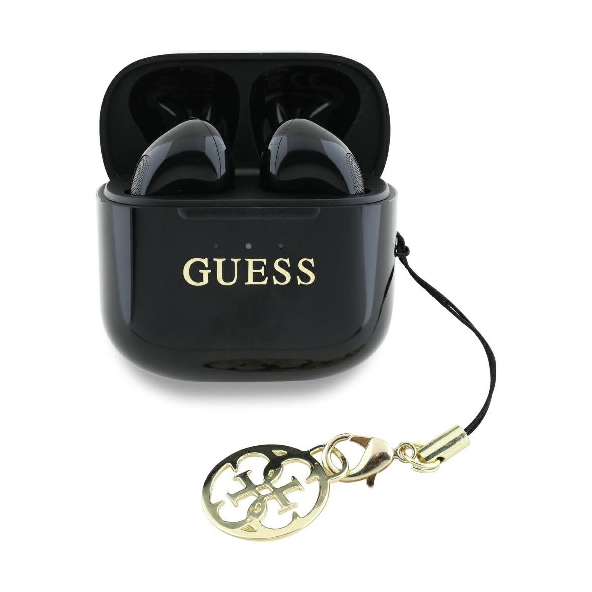 Słuchawki bezprzewodowe douszne Guess TWS Effect Printed Classic Logo & Charm czarne