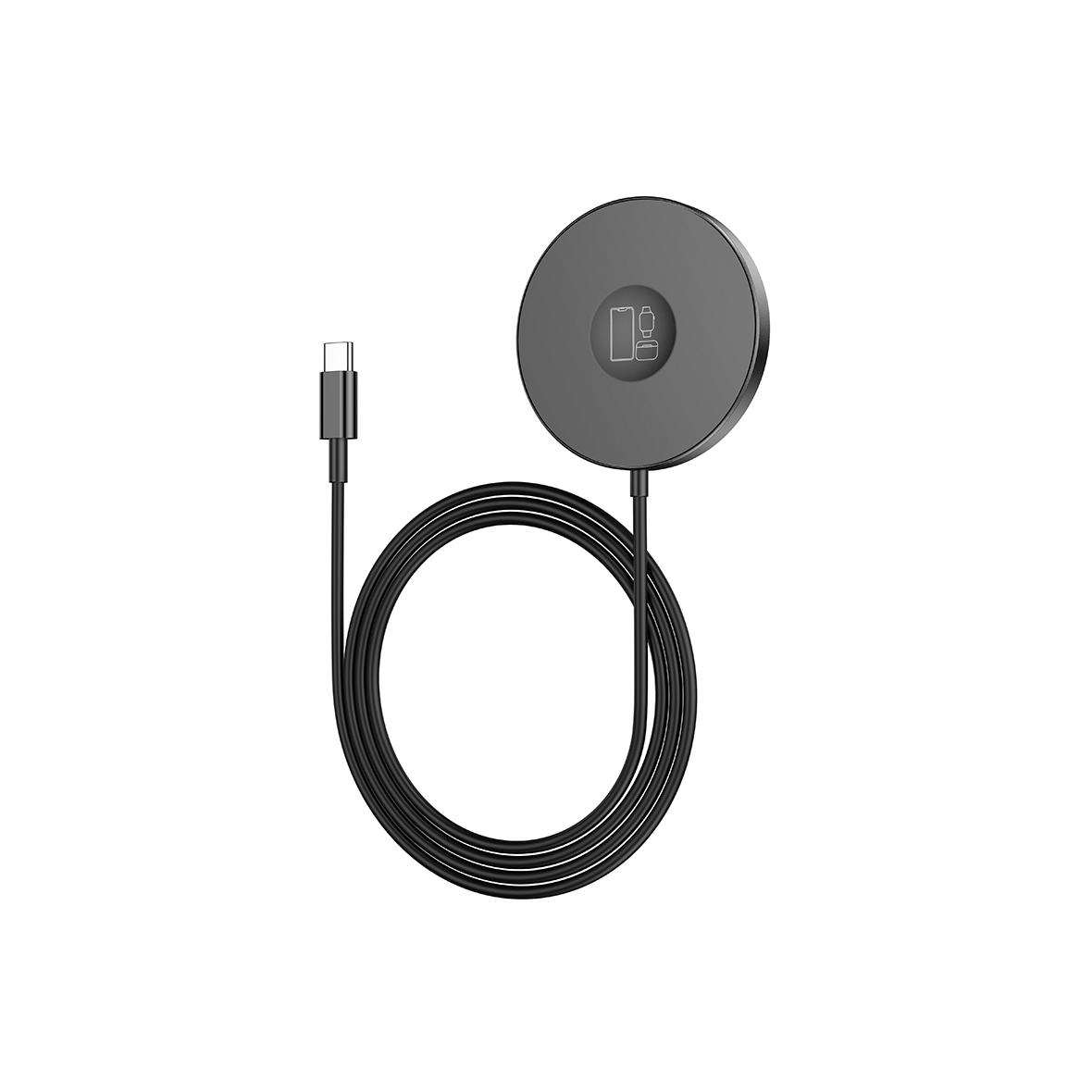 EOL HOCO ładowarka indukcyjna 3w1 Typ C kompatybilna z MagSafe 15W CW41 czarna