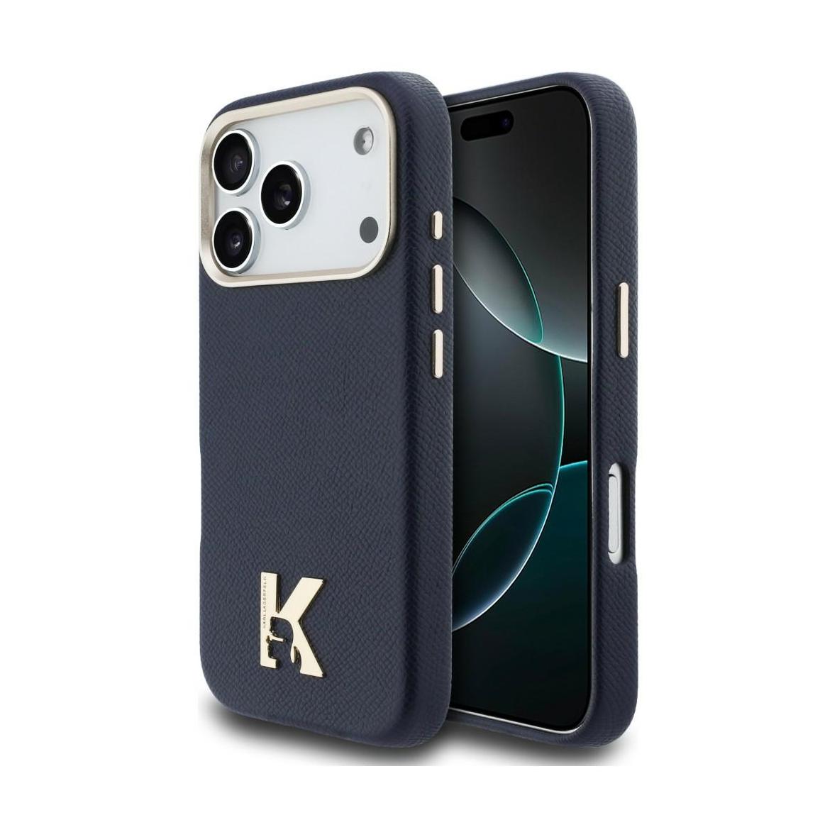 KARL LAGERFELD futerał do IPHONE 17 Pro kompatybilny z MagSafe KLHMP17L5PGFKHGB (PU FW W/ KHead Logo) niebieski