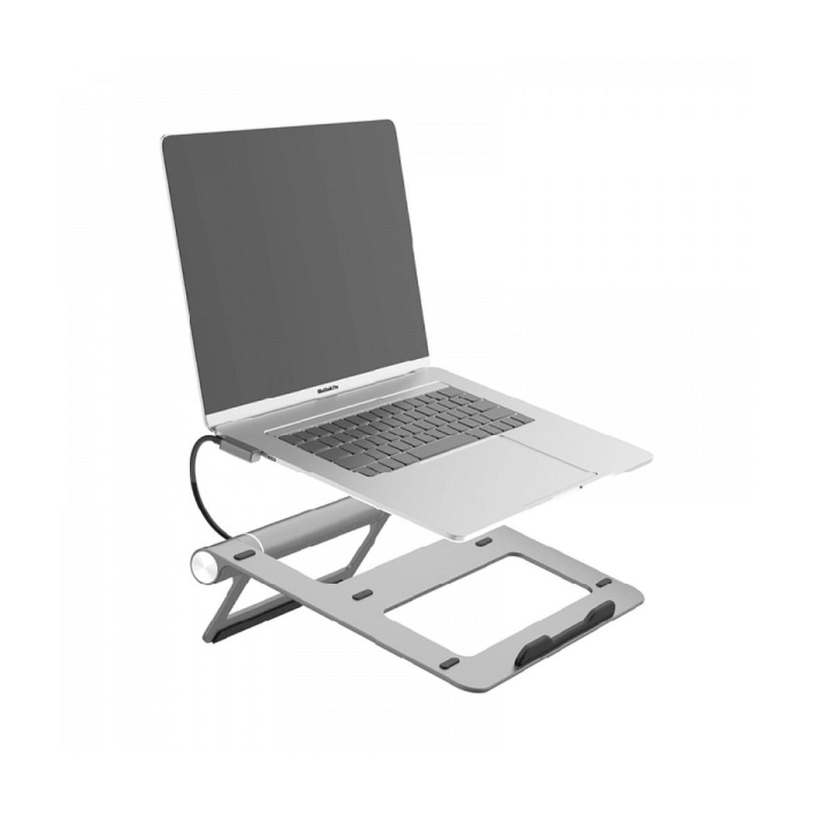 WiWU - Aluminiowa podstawka do laptopa ze stacją dokującą (USB-C*2+USB3.0*2+SD/TF+RJ45+HDMI (4k30Hz))