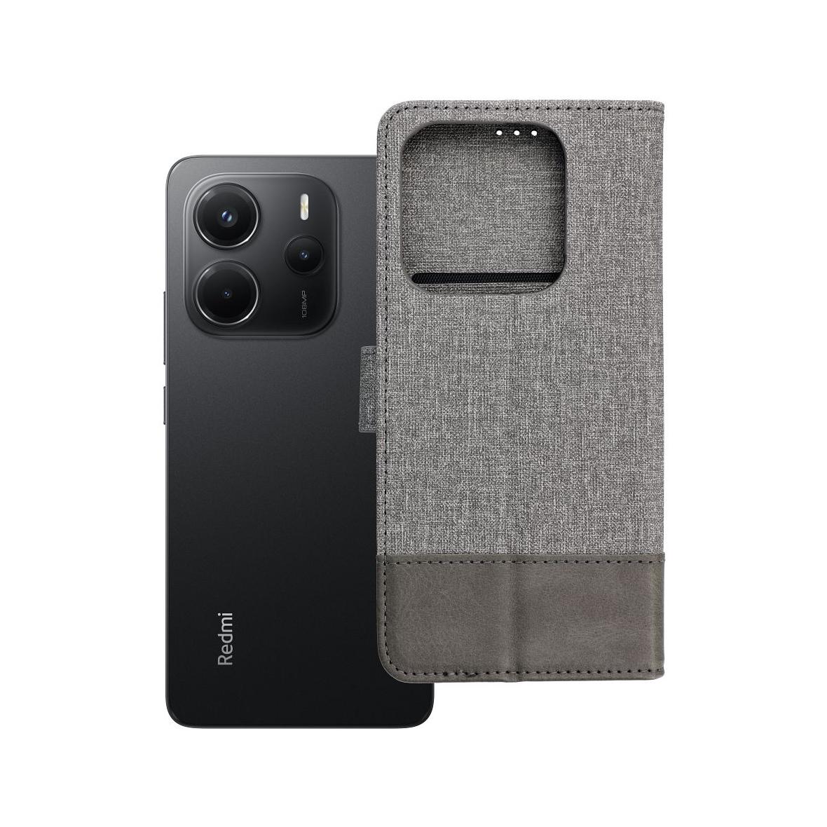 Etui z klapką na Xiaomi Redmi Note 14 5G Gomma Book szare