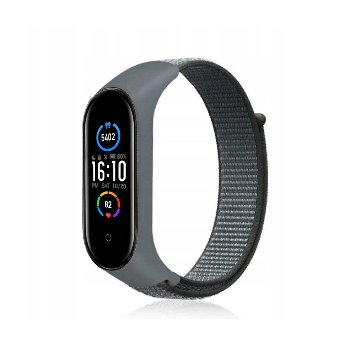 Pasek nylonowy do XIAOMI Mi Band 5 / 6 / 7 szary (19)