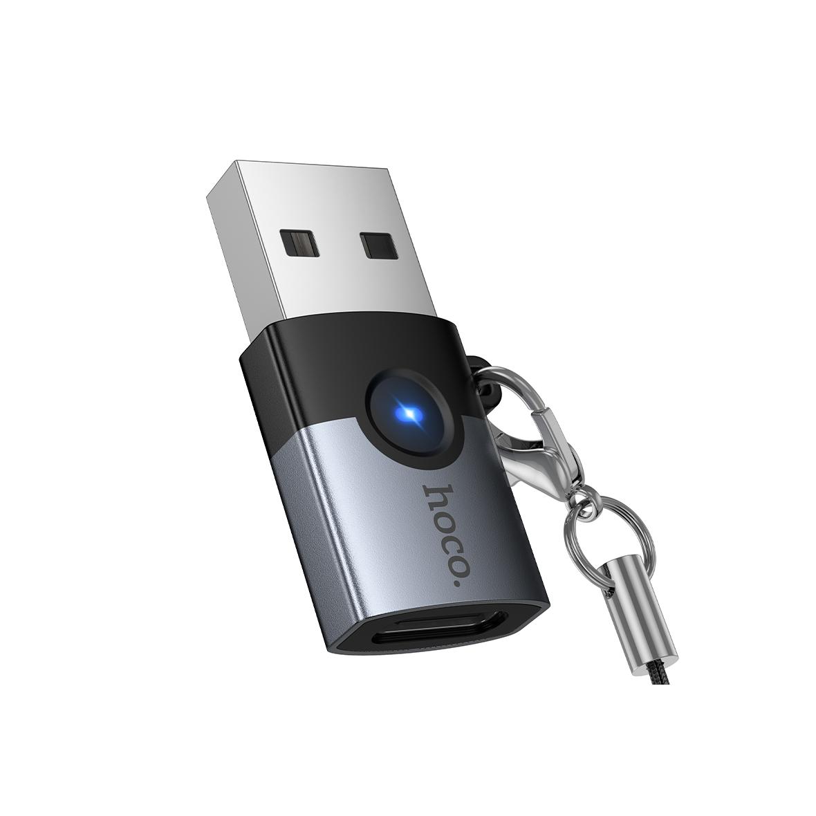 Adapter OTG USB A do USB C Hoco UA46B grafitowy
