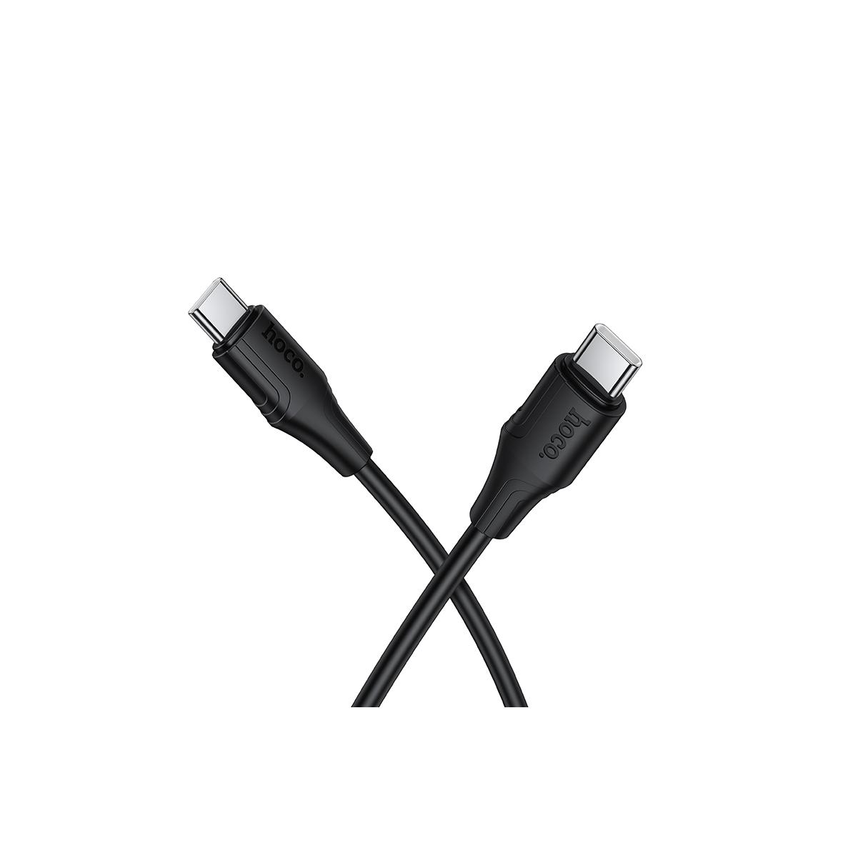 Kabel USB C do USB C Hoco 3A 60W Silikonowy 1 m X124 czarny