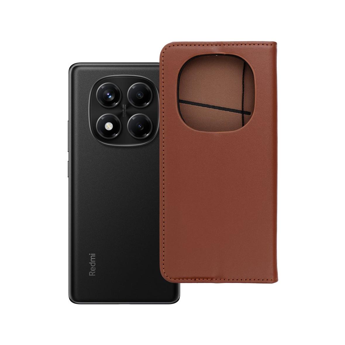 Etui z klapką na Xiaomi Redmi NOTE 14 PRO 4G Smart Pro Book skórzane brązowe