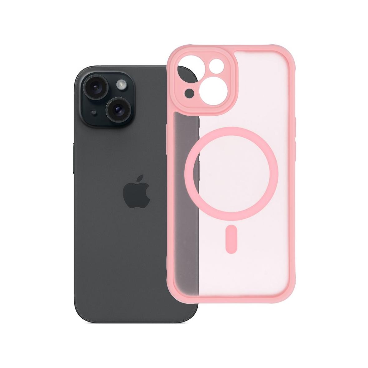 Futerał do iPhone 15 Full Matte Mag Cover zgodny z MagSafe jasnoróżowy