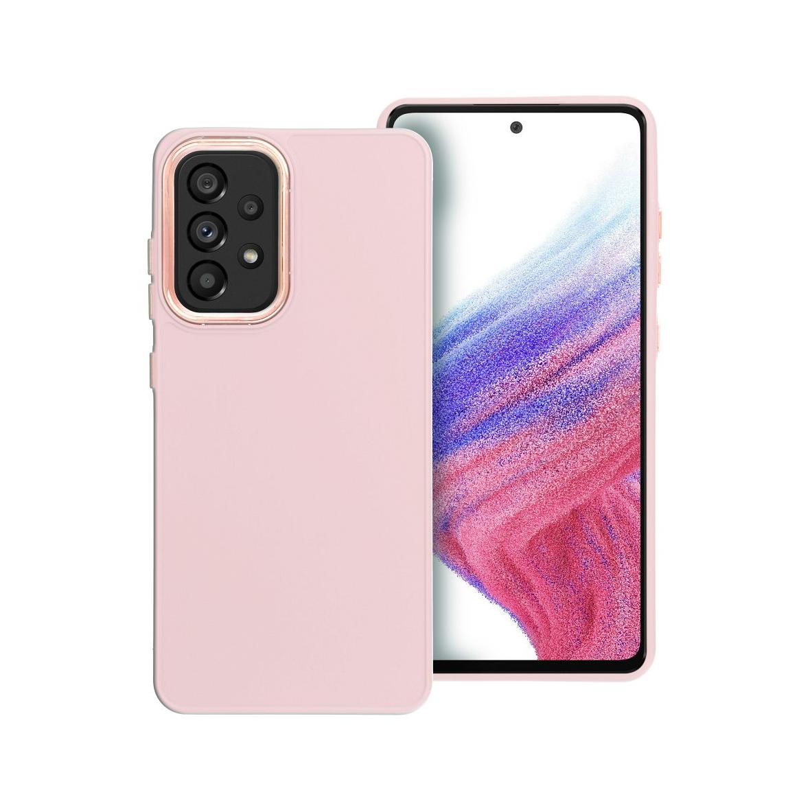 Futerał do Samsung A52 5G / A52 LTE ( 4G ) / A52s 5G Frame pudrowy róż