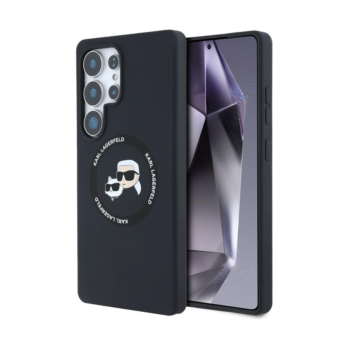 KARL LAGERFELD futerał do SAMSUNG S25 Ultra KLHMS25LSKCHTCK (Magnetic Silicone Double Heads) czarny