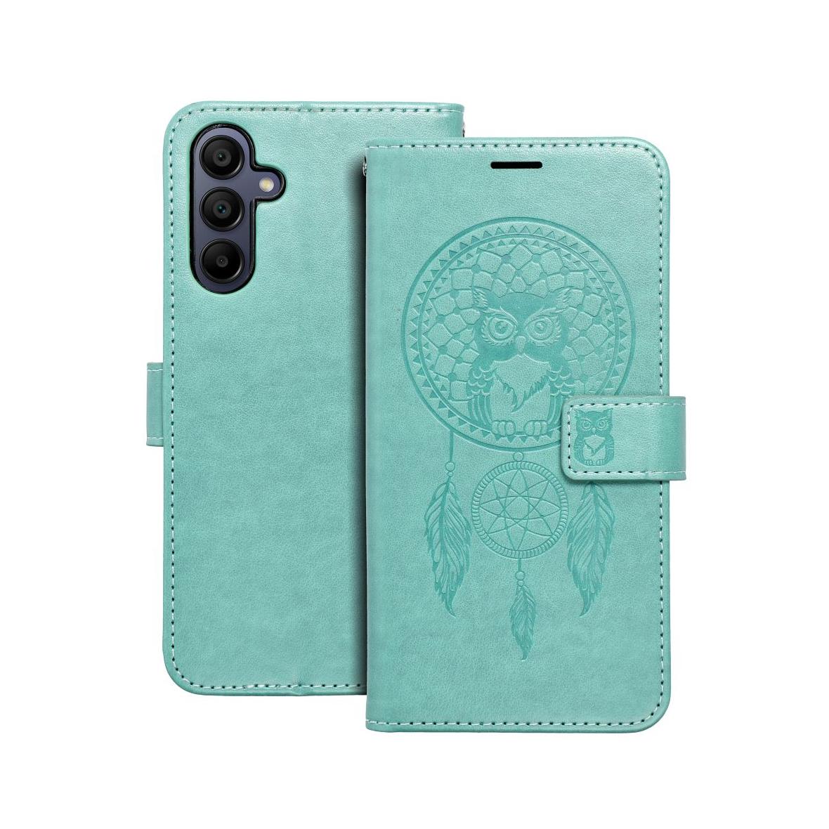 Etui z klapką na Samsung A15 4G / A15 5G Mezzo Book łapacz snów zielone