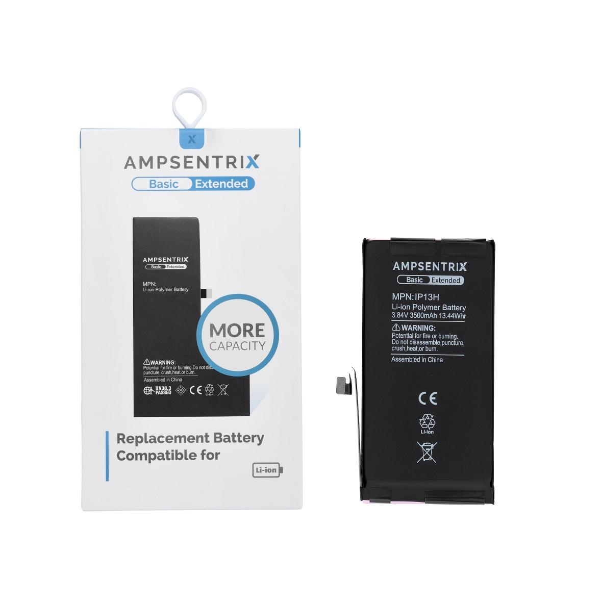 AmpSentrix Basic bateria do iPhone 13 (zwiększona pojemność 3500 mAh)