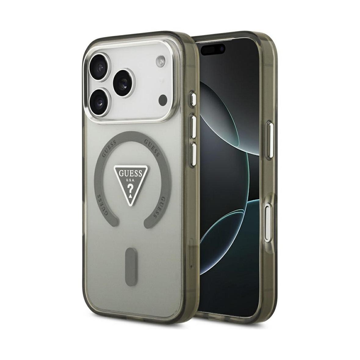 GUESS futerał do IPHONE 17 Pro Max kompatybilny z MagSafe GUHMP17XHGTMLCGA (IML Gradient W/ Triangle Logo) khaki