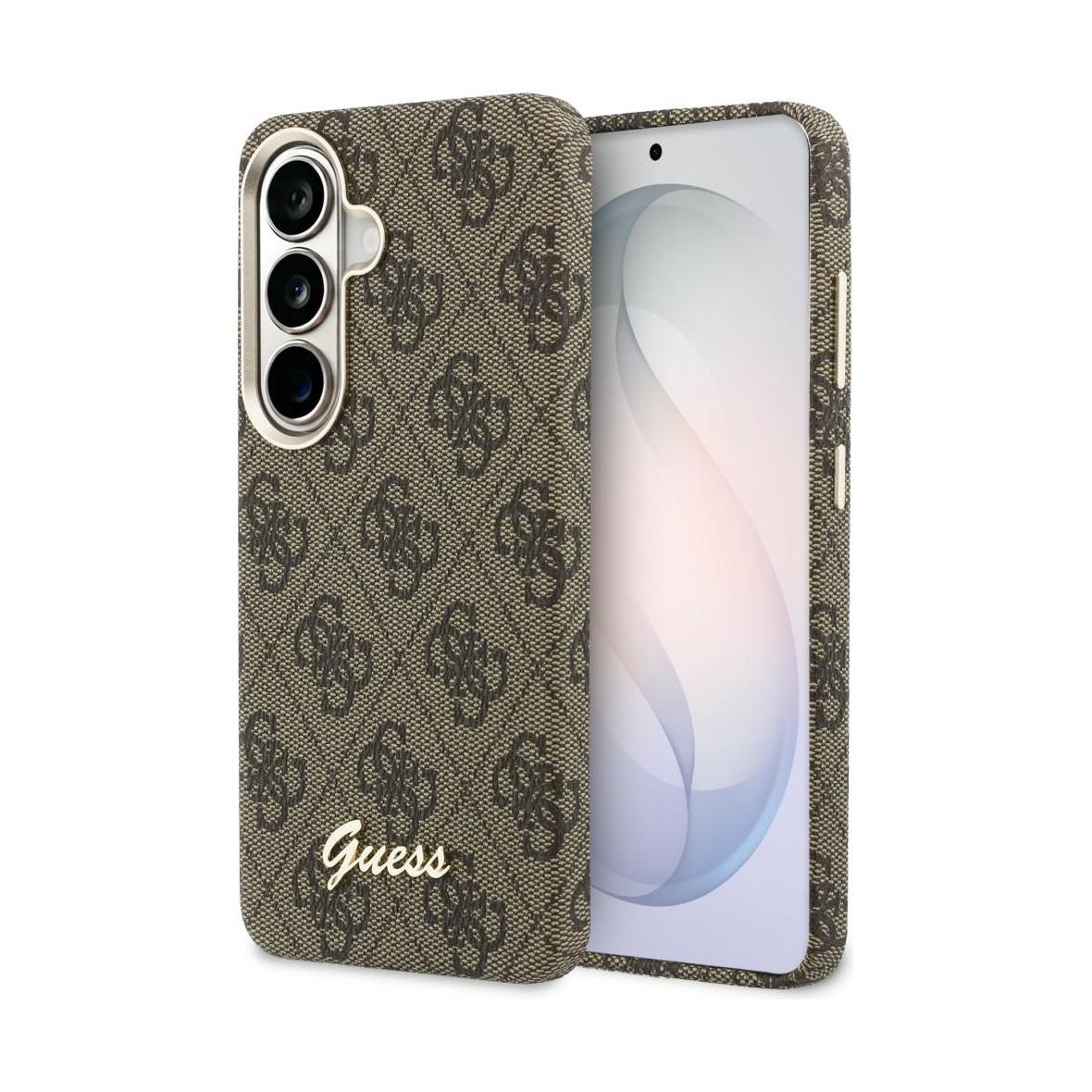 GUESS futerał do SAMSUNG S26 GUHMS26S5P4FWMSW (4G Script MagSafe) brązowy